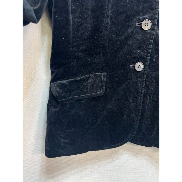 Ann Taylor Women's Button Front Velvet Preppy Blazer Size 4 Black Long Sleeve - Picture 11 of 11